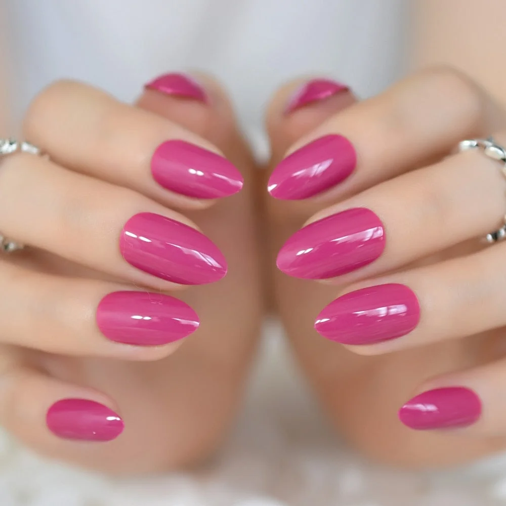 China Red Classical Stiletto Nails Fake gel Polish Shiny Fingernails Press On Glossy 24CT-Nail Inspo