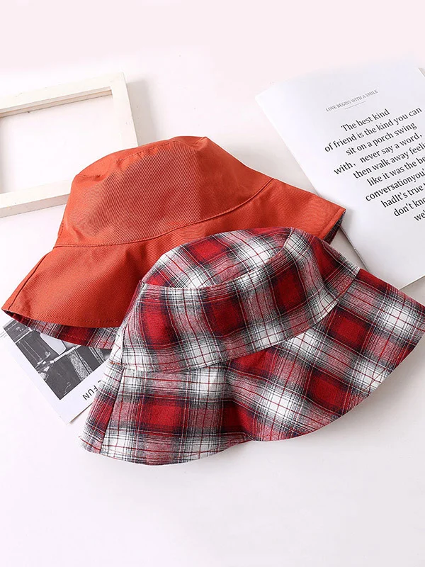 Leisure Versatile Plaid Fisherman Hat