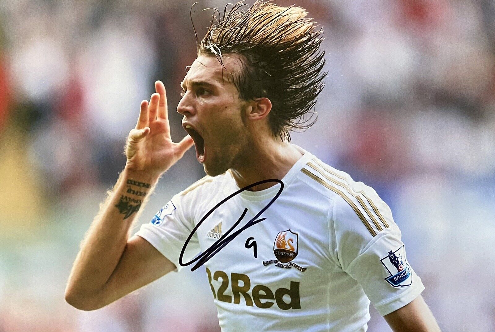 Michu Genuine Hand Signed Swansea City 12x8 Photo Poster painting - See Proof - 4