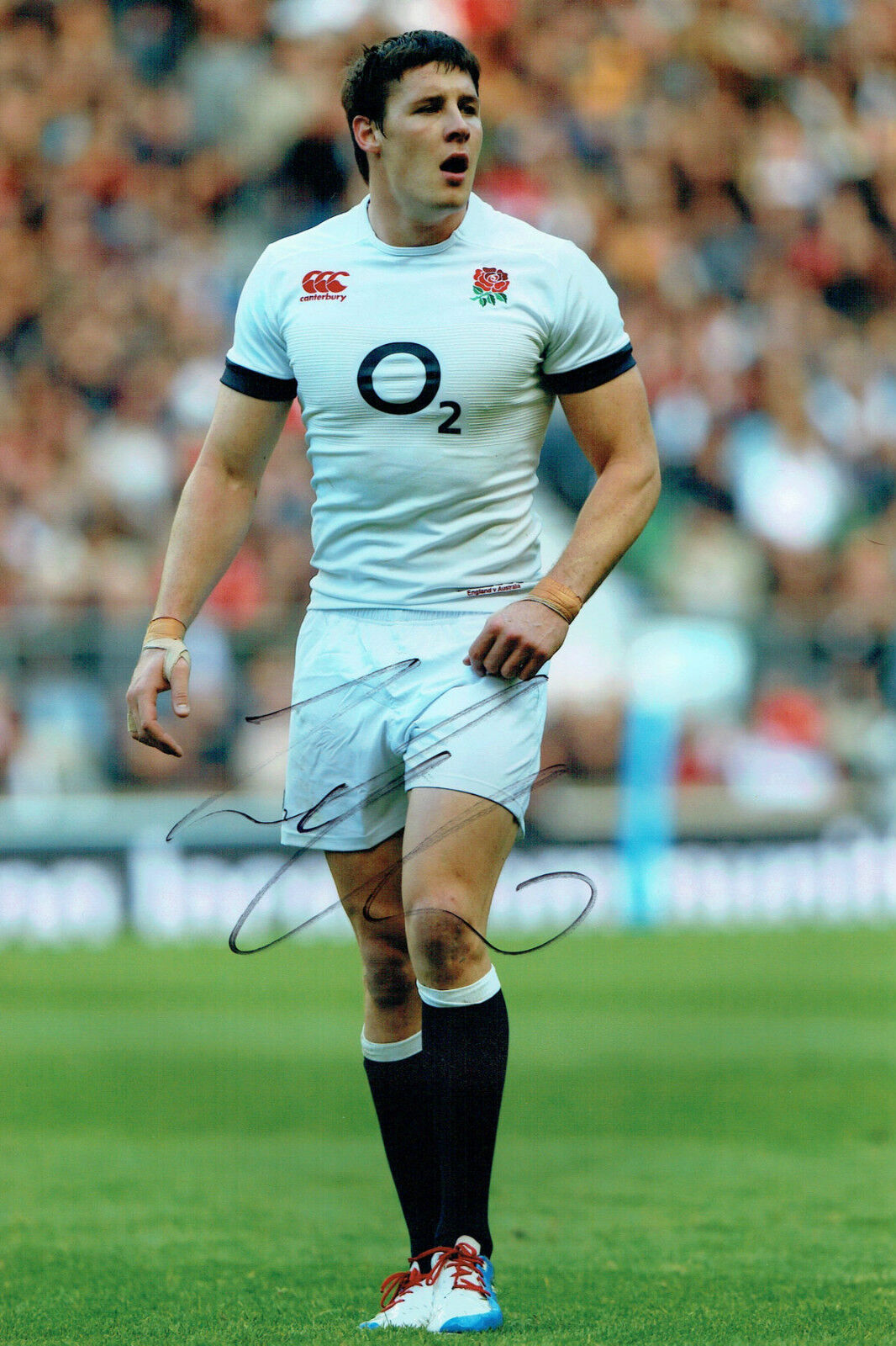 Joel TOMKINS Signed Wigan ENGLAND Rugby League Autograph 12x8 Photo Poster painting AFTAL COA