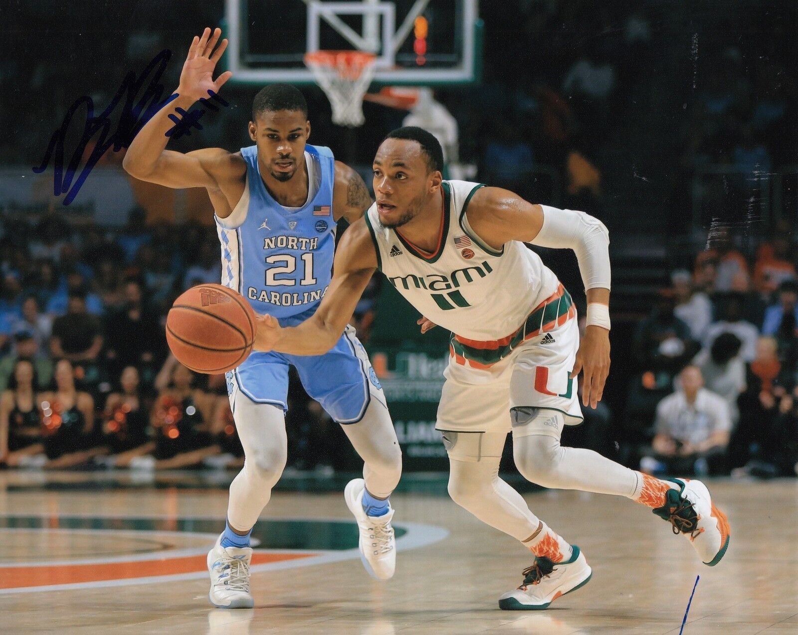 BRUCE BROWN signed (MIAMI HURRICANES) Basketball 8X10 Photo Poster painting *NBA DRAFT* W/COA #1