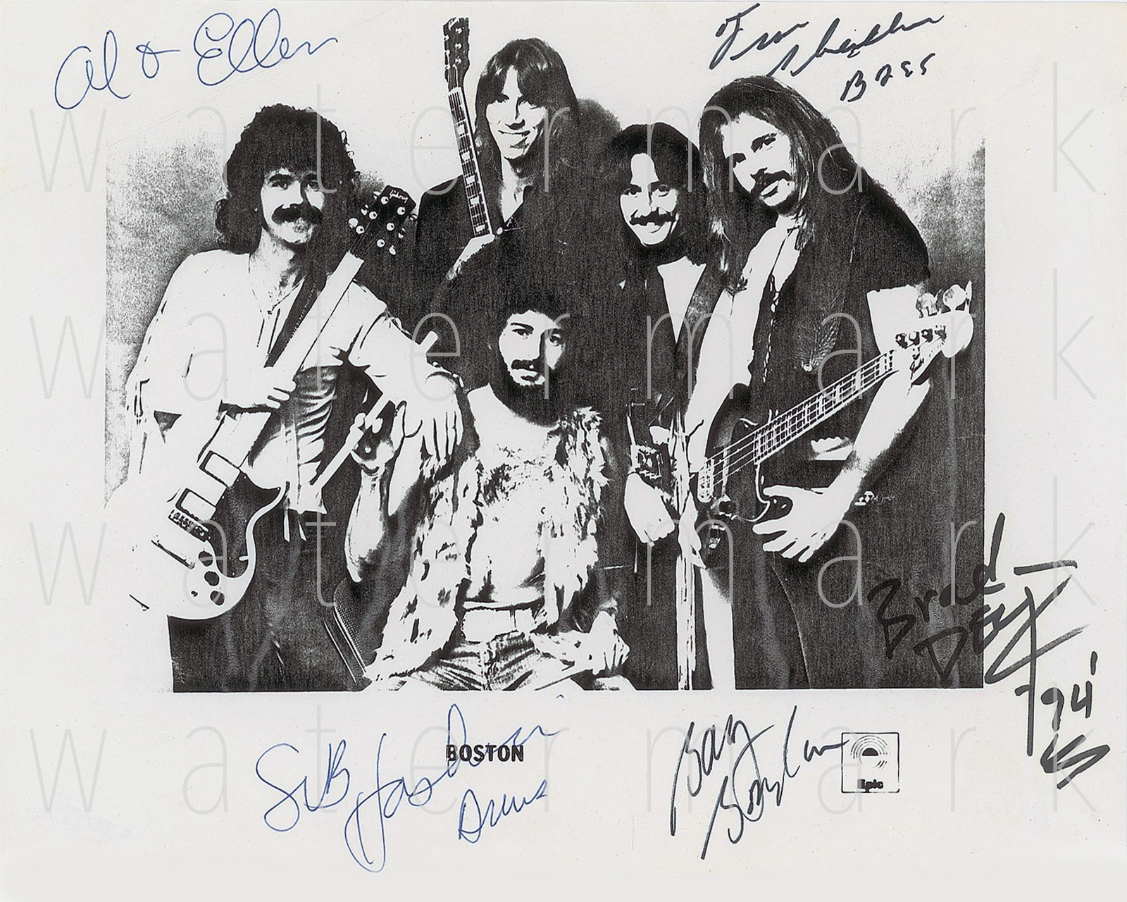 Boston band signed 8x10 Photo Poster painting picture poster autograph RP