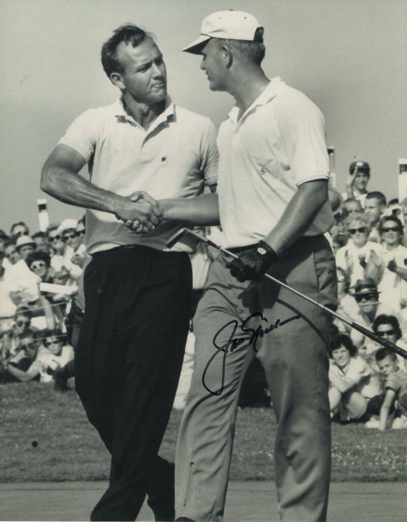 JACK NICKLAUS SIGNED AUTOGRAPH 11X14 Photo Poster painting - THE GOLDEN BEAR W/ ARNOLD PALMER