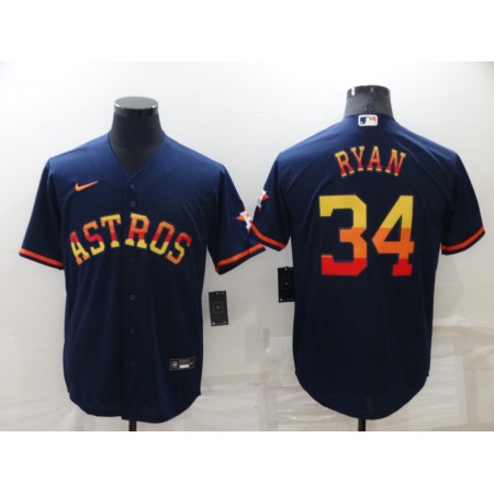 Men's Houston Astros #34 Nolan Ryan 2022 Navy Cool Base Stitched Jersey 4VPU