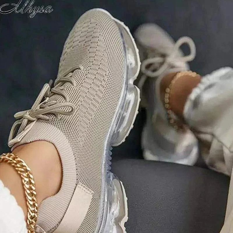 Women Breathable Mesh Sneaker 2020 Woman Lace Up Vulcanized Ladies Comfortable Women's Casual Flat Female Tennis Shoes Plus Size