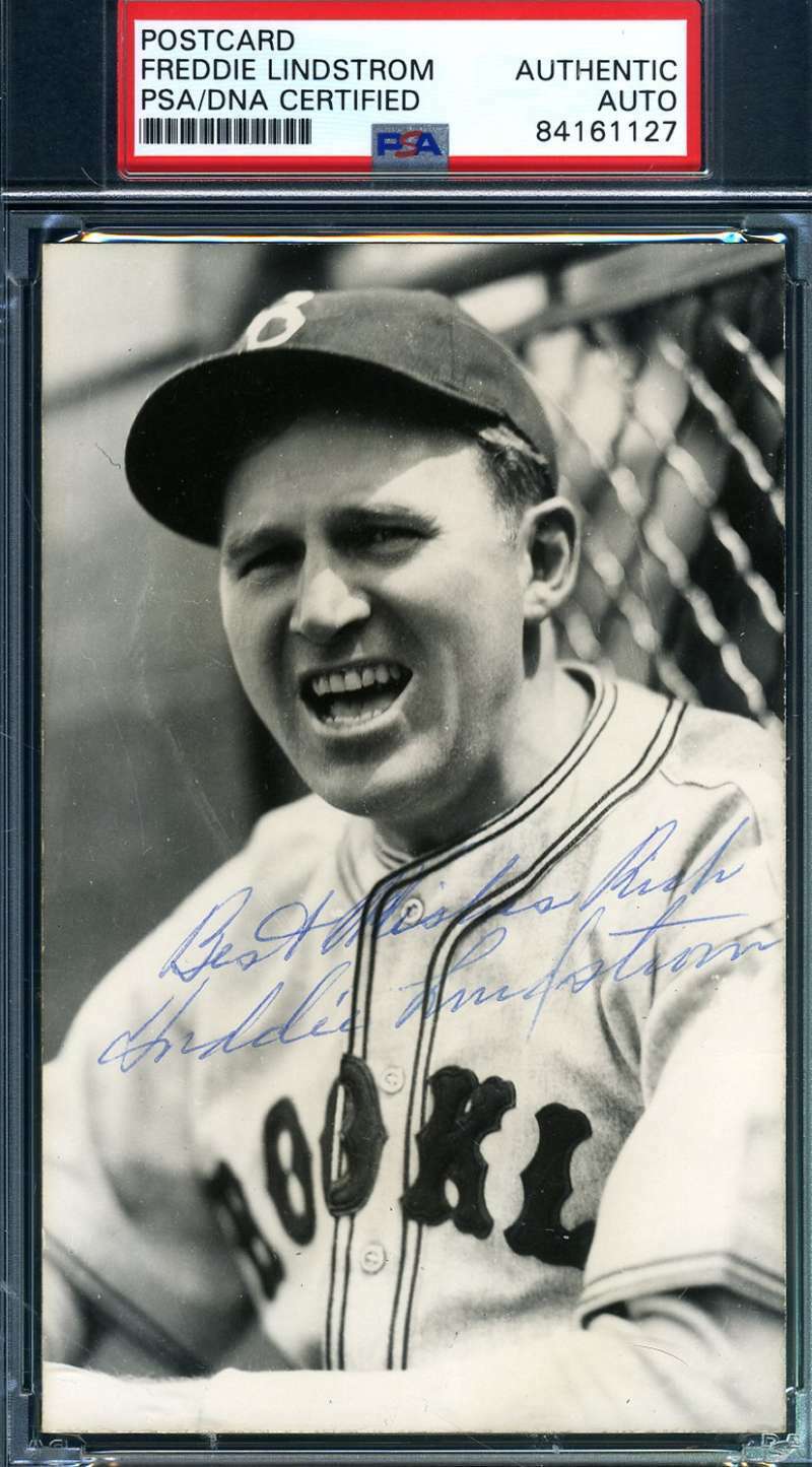 Freddie Lindstrom Psa Dna Autograph Photo Poster painting Postcard Authentic Hand Signed