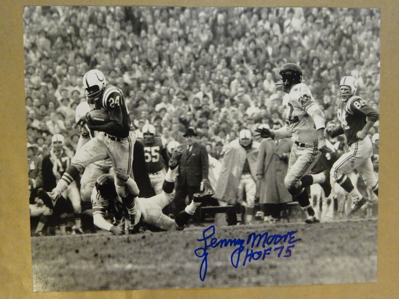 Autographed LENNY MOORE Signed 8x10 Photo Poster paintinggraph Baltimore Colts