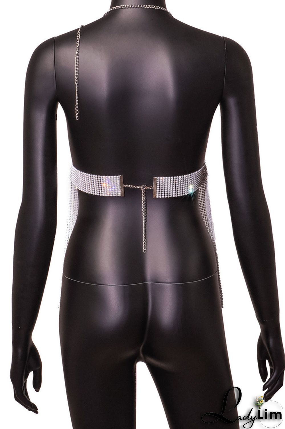 Pink Fashion Sexy Patchwork Tassel Backless Halter Tops