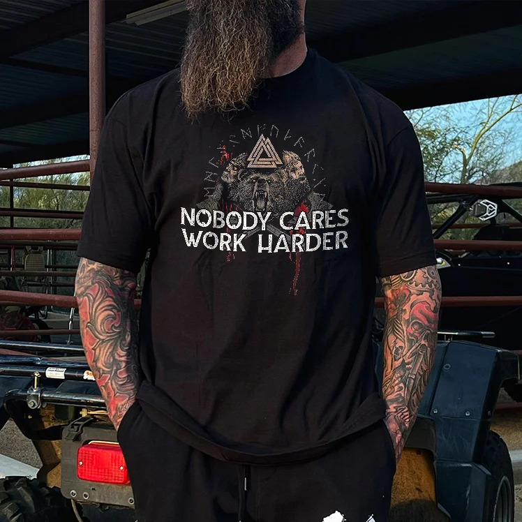 Livereid Nobody Cares Work Harder Printed Men's T-shirt - Livereid