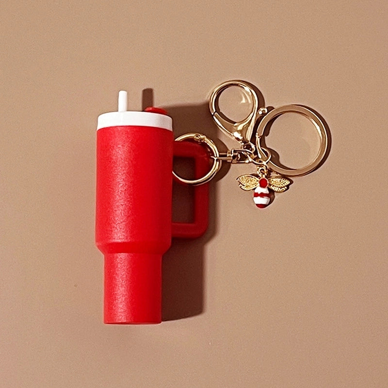 Minimalist Cup Bee Plastic Unisex Bag Pendant Keychain