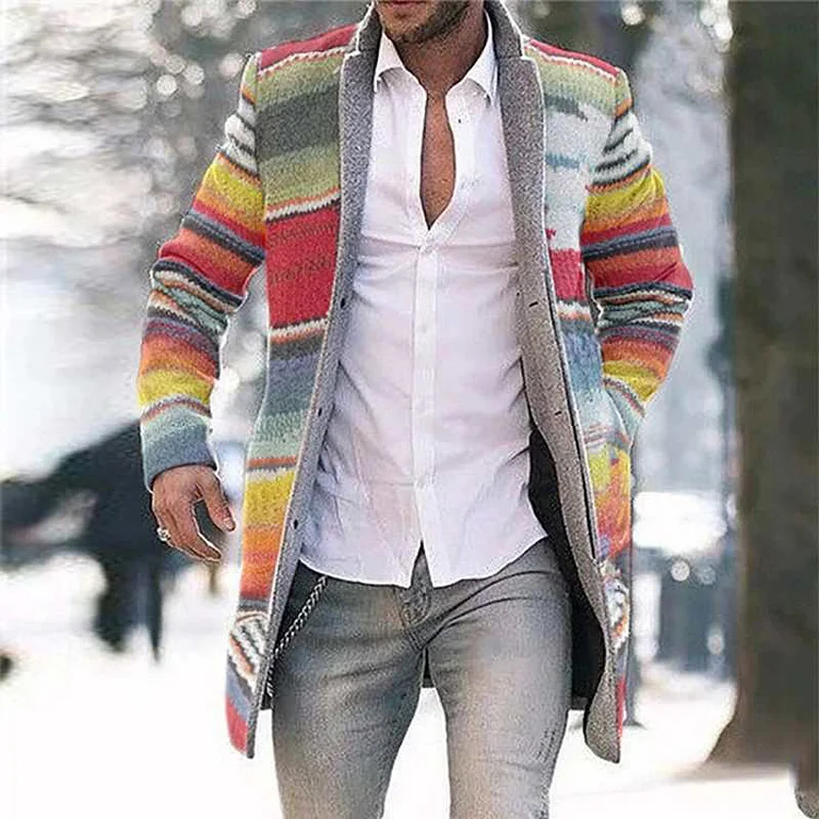 BrosWear Rainbow Mid-Length Coat