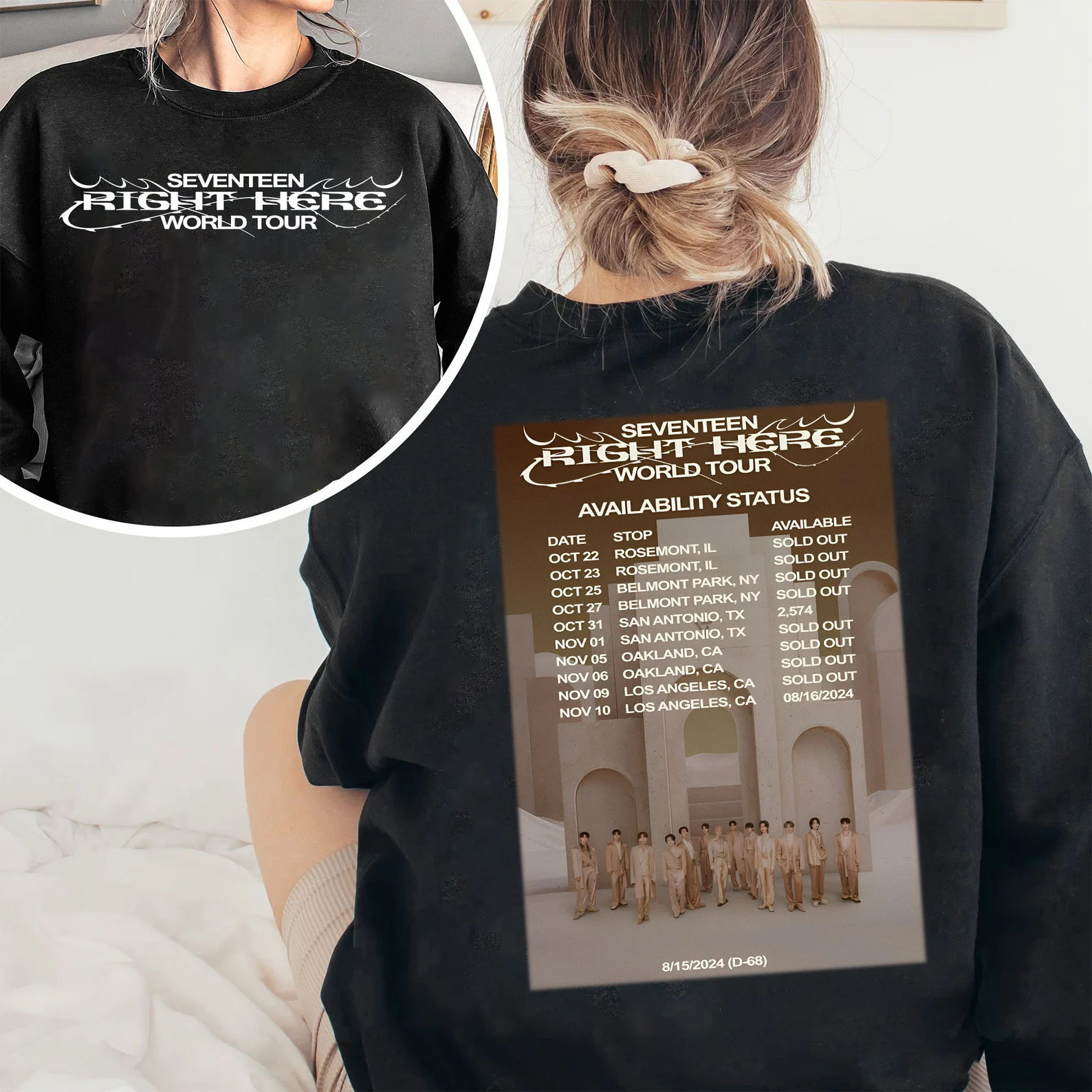 2024 Seventeen Right Here World Tour Dates Sweatshirt officialsvtshop