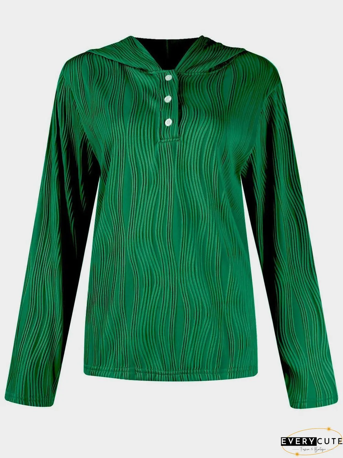 Textured Long Sleeve Hoodie