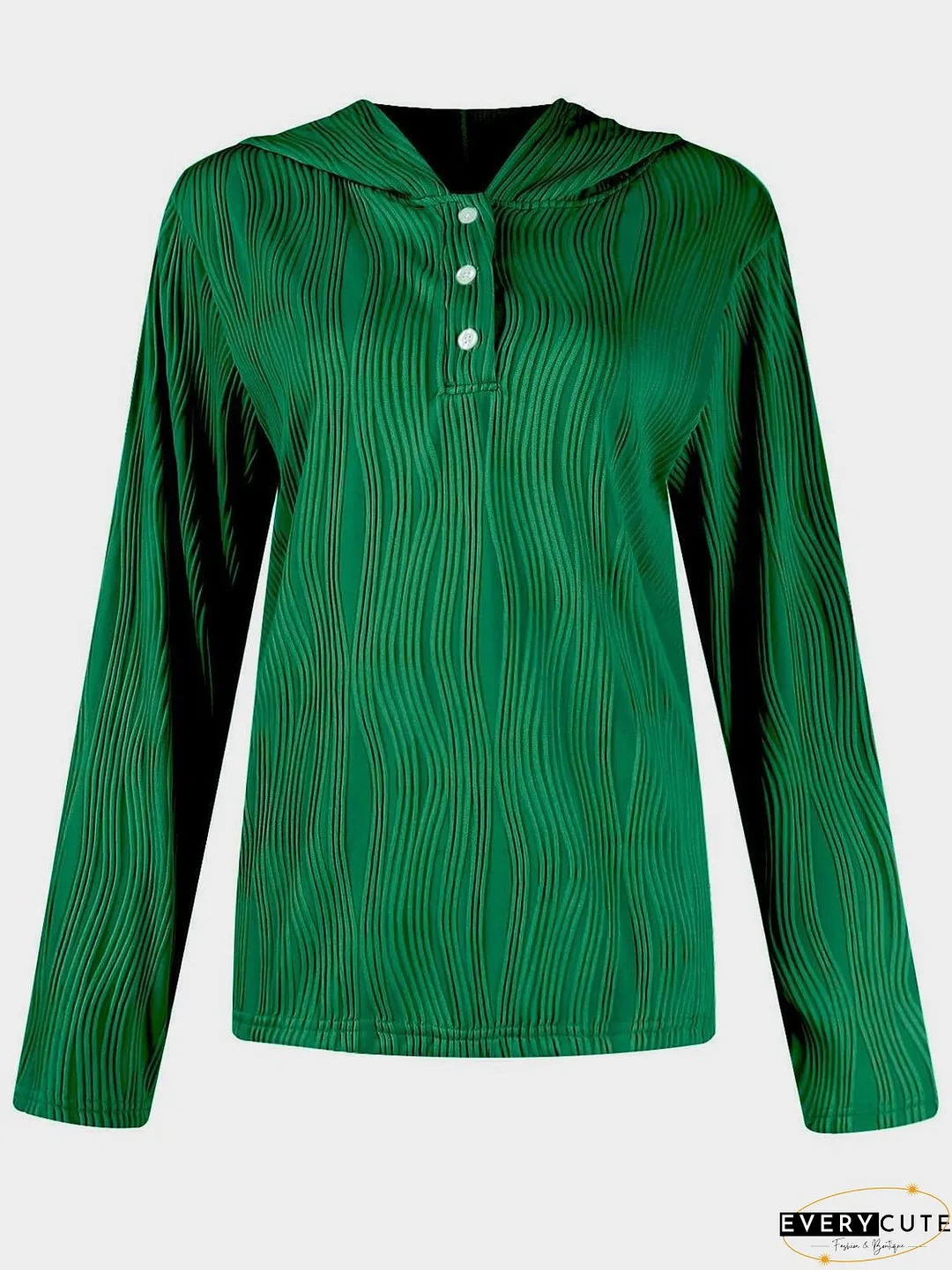 Textured Long Sleeve Hoodie
