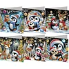 (US Only)6PCS Christmas Penguin DIY Diamond Art Greeting Cards Congratulations Cards