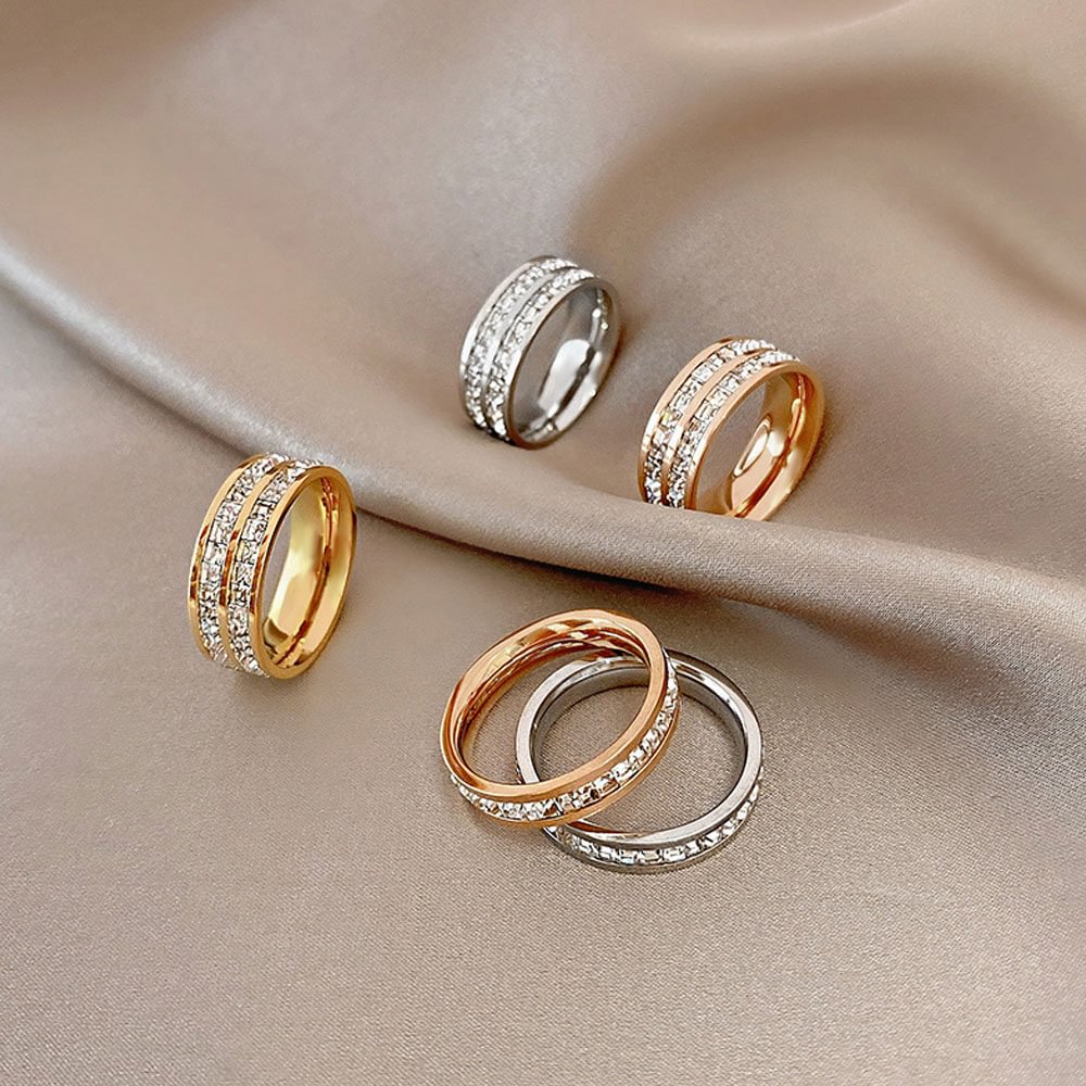 Shecustoms™ Starry Romantic Shine Couple Rings