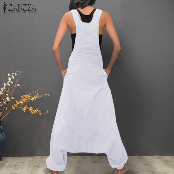 Women Sleeveless Baggy Long Vest Jumpsuits Playsuits Romper Pants Plus Size