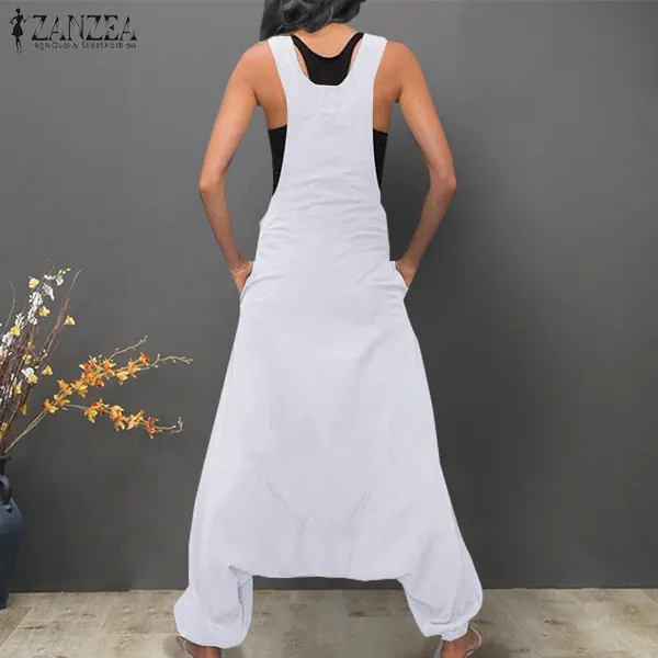 Women Sleeveless Baggy Long Vest Jumpsuits Playsuits Romper Pants Plus Size