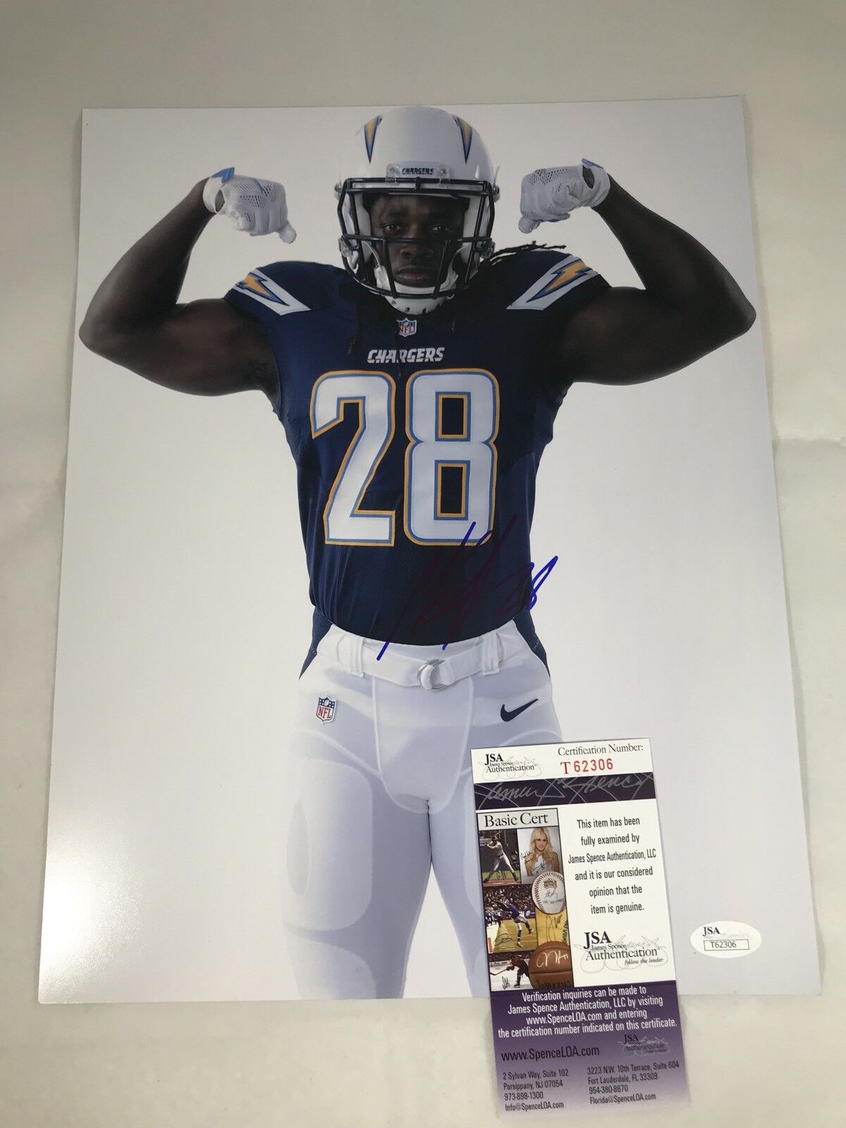 MELVIN GORDON Signed Autographed 11x14 Photo Poster painting Chargers Football Badgers JSA COA