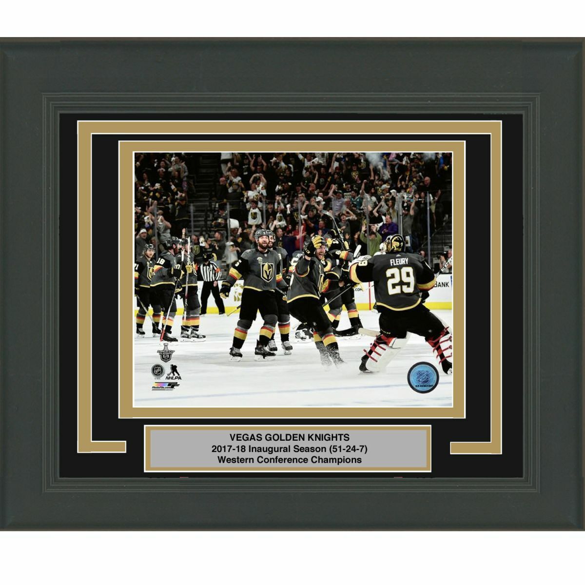 Framed VEGAS GOLDEN KNIGHTS Inaugural Season 8x10 Photo Poster painting Professionally Matted #3