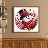 Red Candy Snowman Full 18CT 2 Strands DIY Stamped Cross Stitch Kits for Beginners Adults Home Wall Decor Cross Stitch Art and Crafts Kits 25x25cm