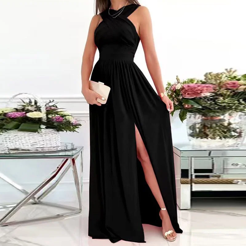 Elegant Deep V-Neck Spring Women Party Dress Sexy Solid Long Sleeve Dancing Ladies Dress Hollow Slim Fitness Princess Long Dress
