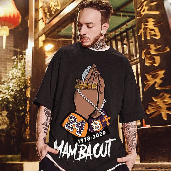 Summer Casual Short-sleeves Hip-hop Mambaout Printing Cotton T-shirts-VESSFUL