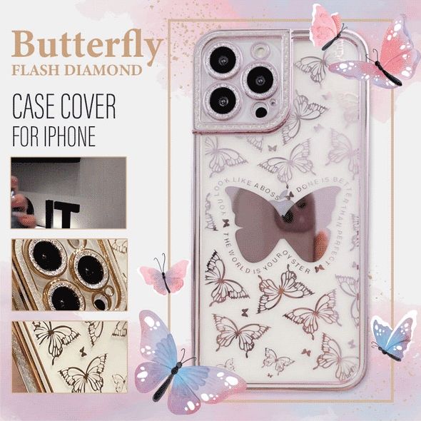 🔥Hot Sale🔥2022 New Fashion Bling Diamond Mirror Butterfly Bumper Case Cover For iPhone
