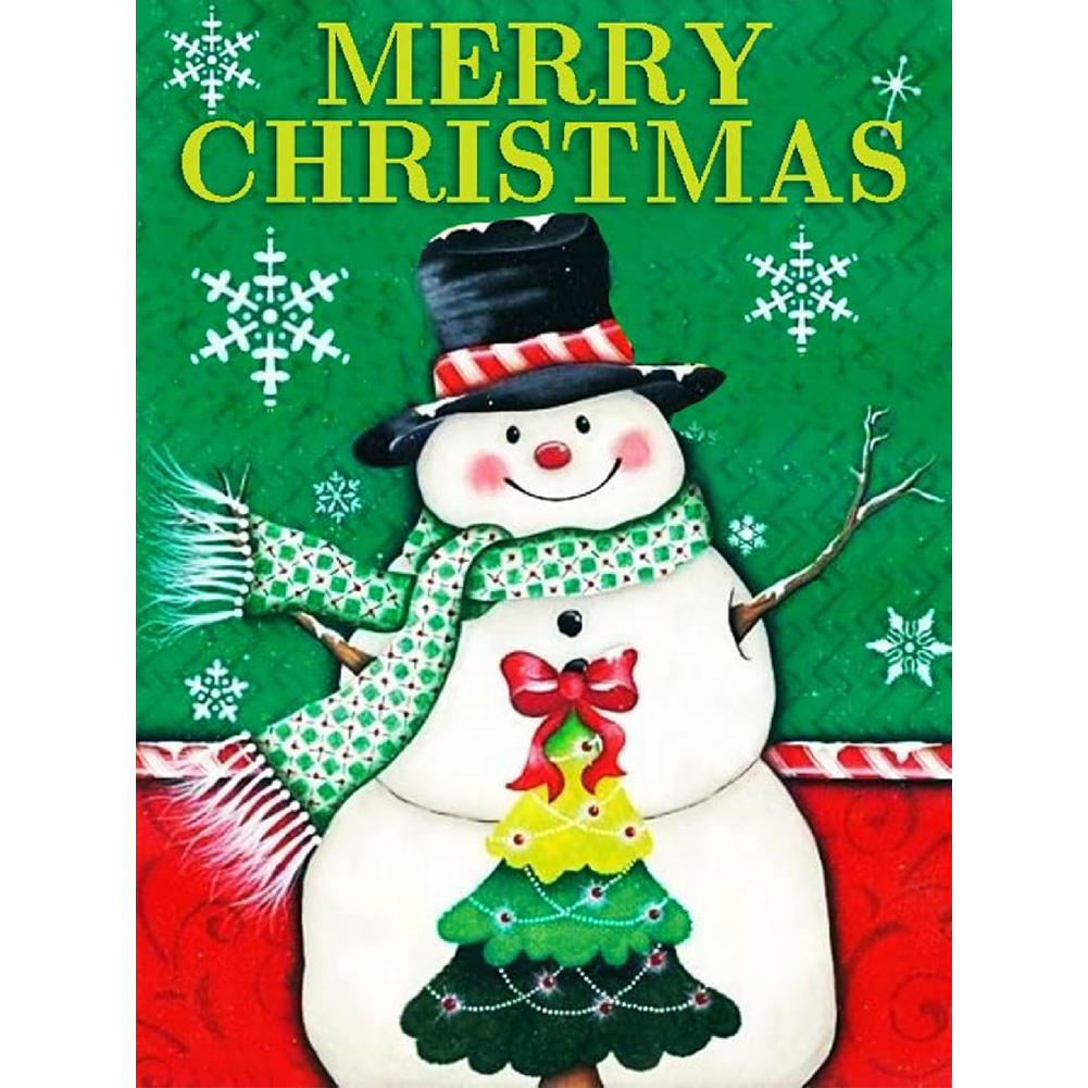 Diamond Painting Full Round Drill Snowman(Canvas30*40cm)
