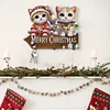 H&ouml;lzerne Willkommen zu Hause Weihnachtskatze - 5d DIY Handwerk Wandhaken