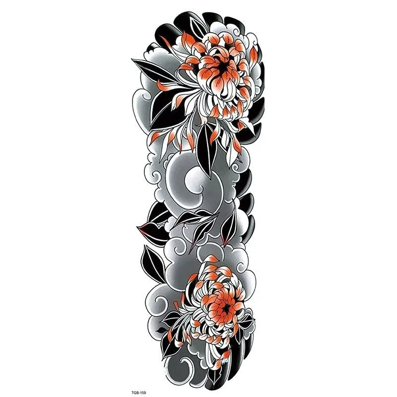 Large Arm Sleeve Tattoo Dragon Tiger Waterproof Temporary Tatoo Sticker Skull Totem Tatto