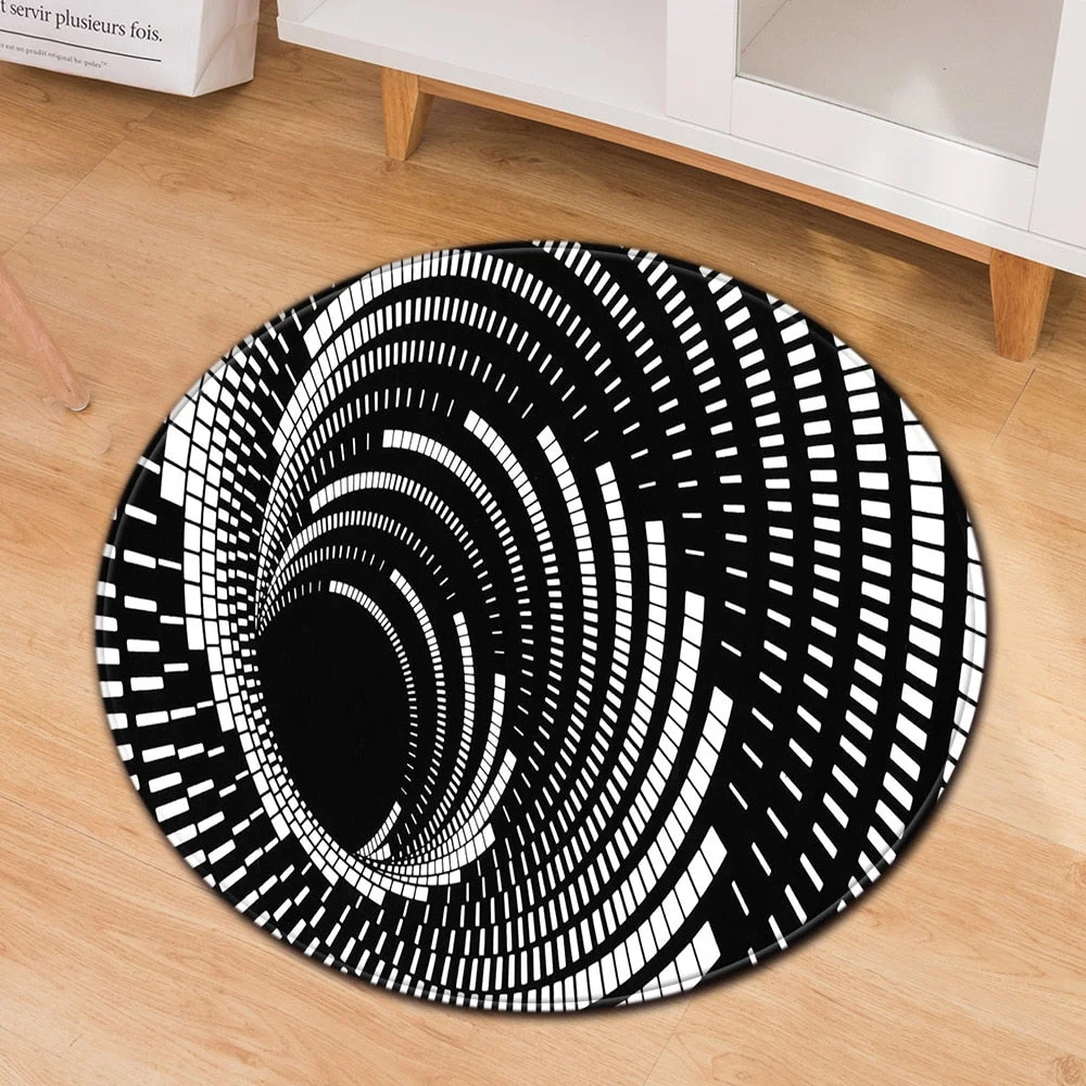 Modern Round Carpet Living Room Home Bedroom Bedside Decoration Kids Room Floor Mat 3D Balcony Chair Non-Slip Children Large Rug