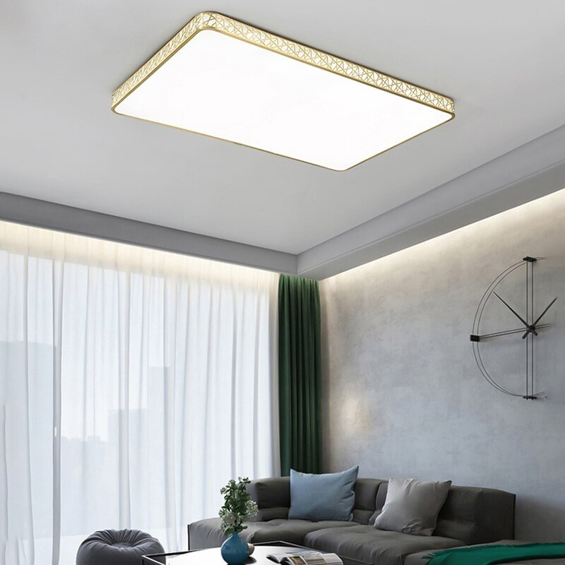 Modern Led Ceiling Lamp For Bedroom  Brass Ceiling Light For Dining Room Remote Control Fixtures Copper Shell Lamp For Passage