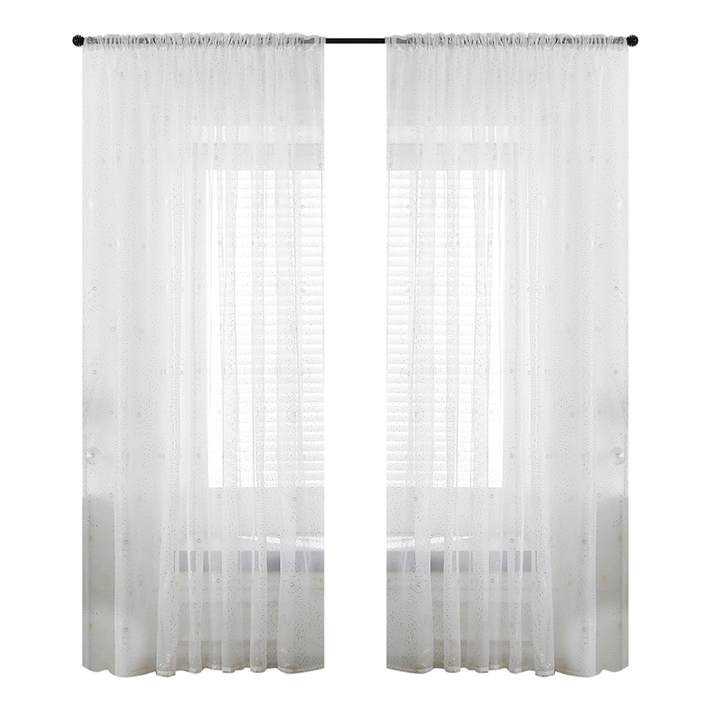 

White Fireworks Window Tulle Screening Voile Yard Bronzing Curtains (1x2m, 501 Original