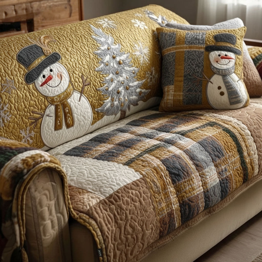 Amber Star Festive Nights Quilted Sofa Cover NCU0PT10359 everthome