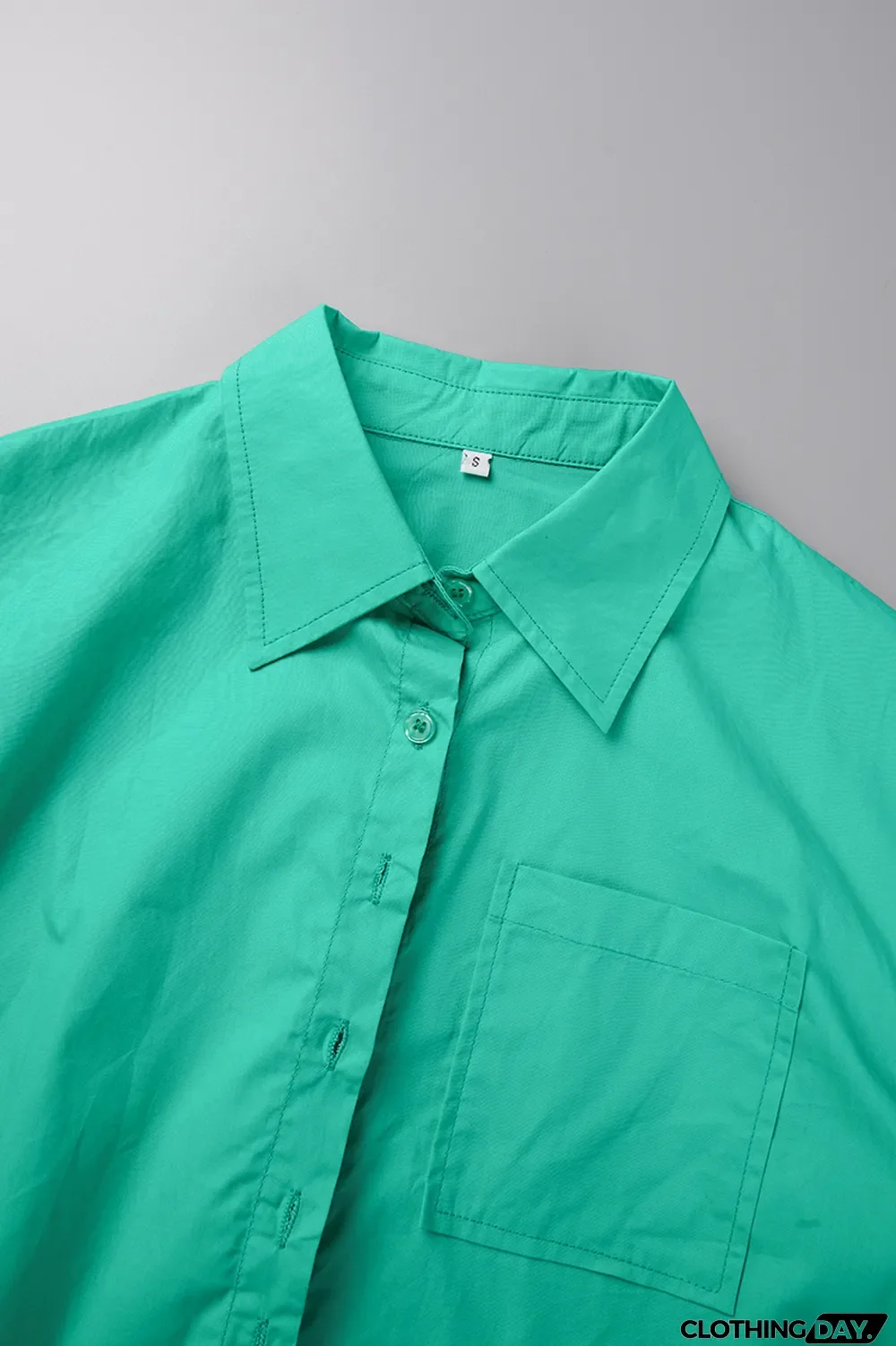 Orange Casual Solid Patchwork Buckle Turndown Collar Short Sleeve Two Pieces