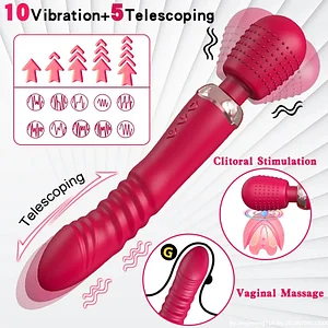 3 Motors Telescopic Vibrating Dual-Head Magic Wand Female masturbation vibrator