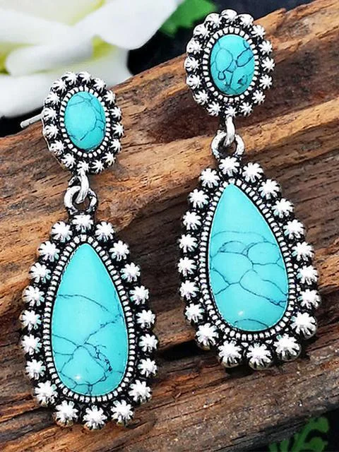 Flower Turquoise Vintage Earrings