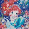 Mermaid Princess-14CT Stamped Cross Stitch Egyptian Cotton 65*65cm/25.59*25.59in(Big Size) tapestrymarket
