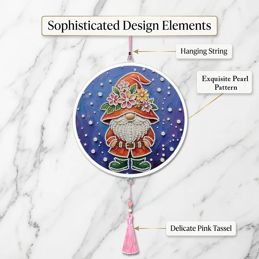 Goblin DIY Pearl Painting Kit With Round Frame & Tassel 9.25x9.25inch Pearl Painting Art Kits Pearl Dot Painting for Adults Beginners Home Wall Decor