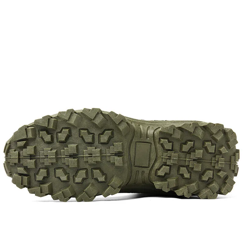 Men's Work Combat Boots Waterproof Non-Slip Warm Army Boots Work Boots (Thickened Version & Insulated Version)
