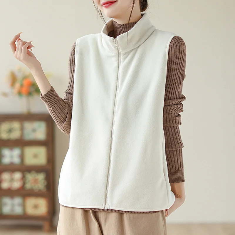 Athvotar Athvotar Autumn And Winter New Mother Dress Rocking Velvet Horse Clip Warm Casual Coat Women Fashion Shoulder Vest Woman