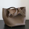 High Quality Luxury Bucket Bag Genuine Leather Women Tote Bag\Handbag Fashion Simple Real Cowhide Leather Female Bag Soft  Big