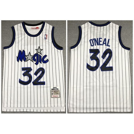 Men's Orlando Magic #32 Shaquille O'Neal  White Throwback Stitched Jersey