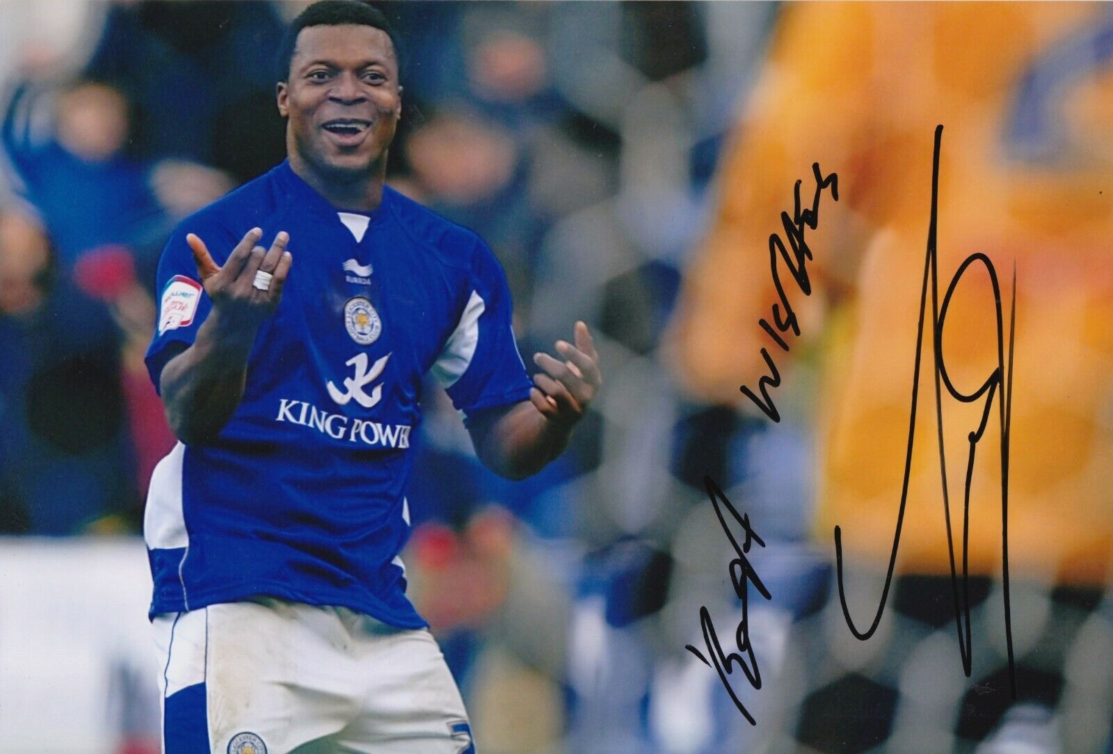 Yakubu Hand Signed 12x8 Photo Poster painting - Leicester City Football Autograph.