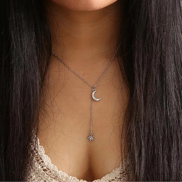 Women's Retro Moon Sun Necklace-Mayoulove