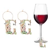 (Limited Stock)2pcs DIY Diamond Painting Ornament Flower Alphabet Wine Glass Charm、[Everydayedeals]