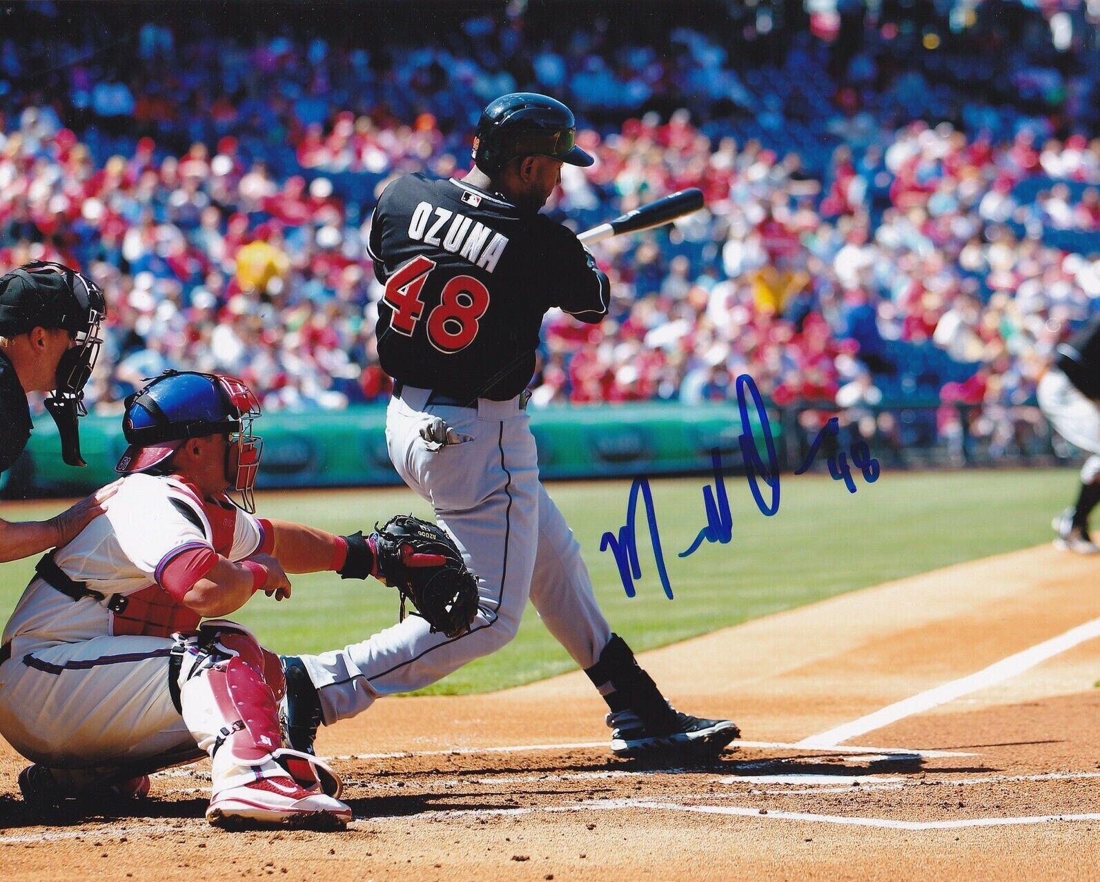 Marcell Ozuna Autographed Signed 8x10 Photo Poster painting ( Braves ) REPRINT