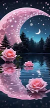 Luxury AB Velvet Diamond Painting Kit - Pink Moon