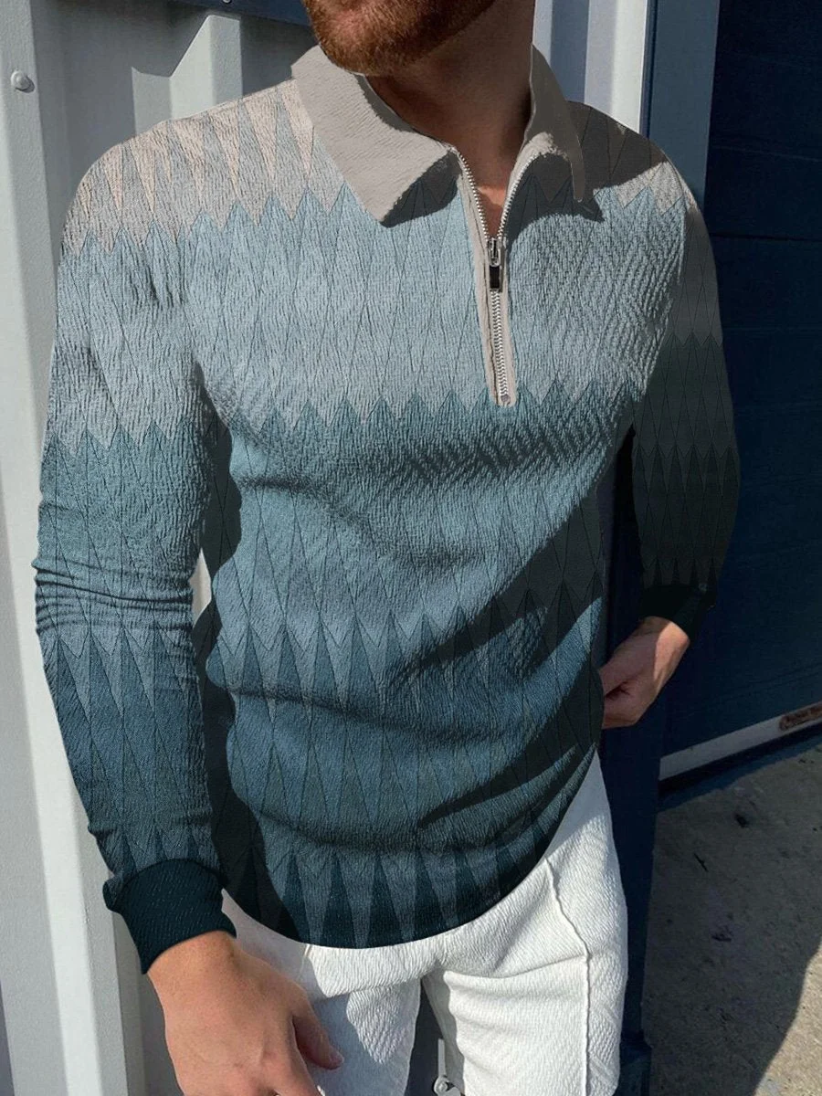 Vintage Printed Men's Polo Shirt